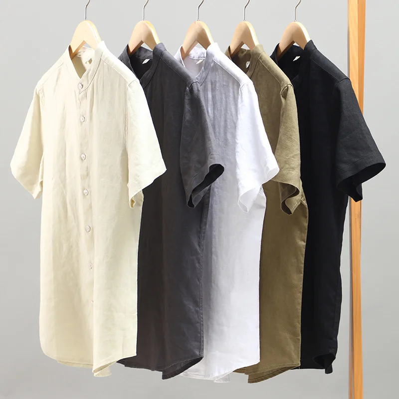 Heathered Linen-Blend Shirt