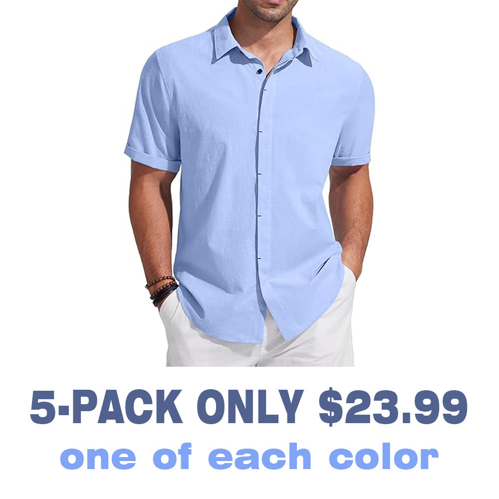 Linen Short Sleeve Casual Shirts