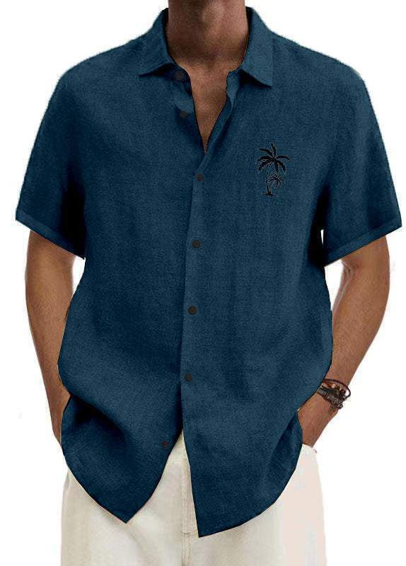 9 PACK Men's Solid Color Hawaiian Coconut Casual Shirt
