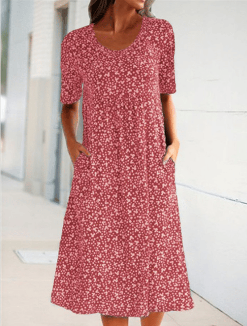 Casual Women Scoop Neck Floral Dress