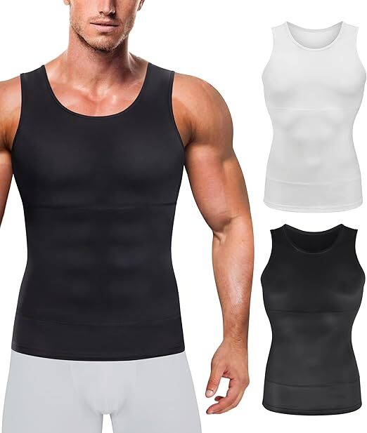 Men Compression Shirt Shapewear Slimming Body Shaper Vest Undershirt Tummy Control Tank Top