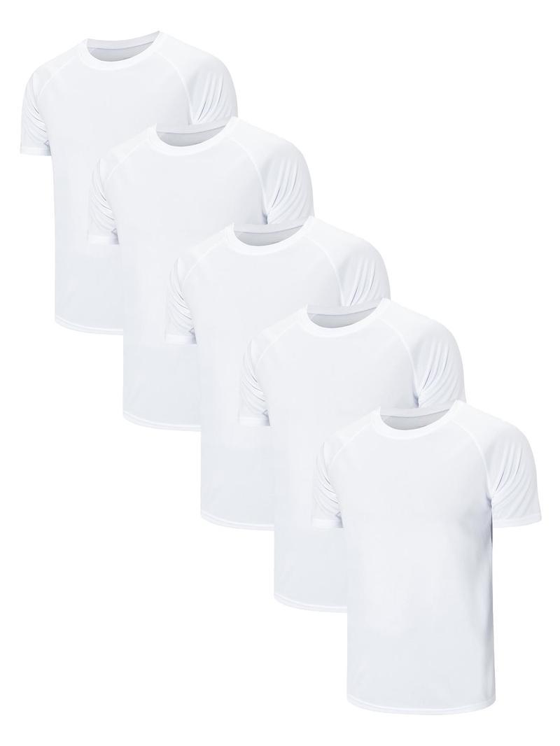 Clearance 2024 Men's Solid Color Crew Neck Quick Dry Breathable T-Shirt