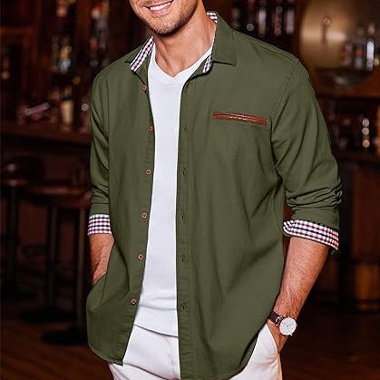 Men's Casual Long-Sleeve Button Down Shirts