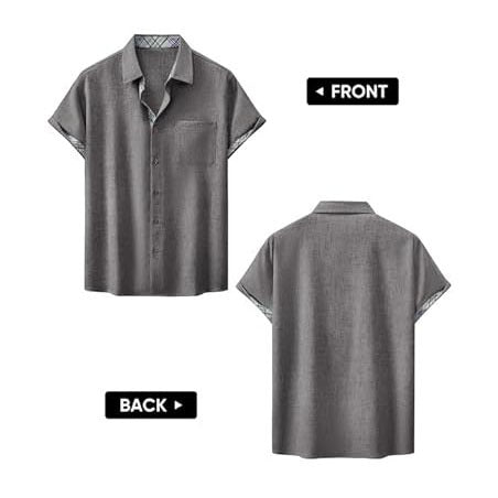 Casual Short Sleeve Men's Button Down Shirts