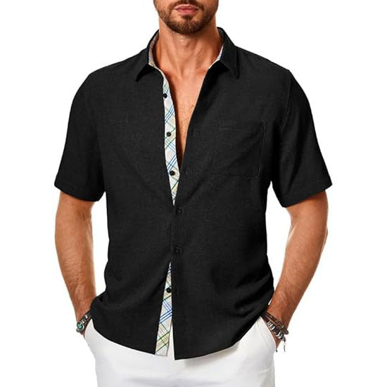 Casual Short Sleeve Men's Button Down Shirts