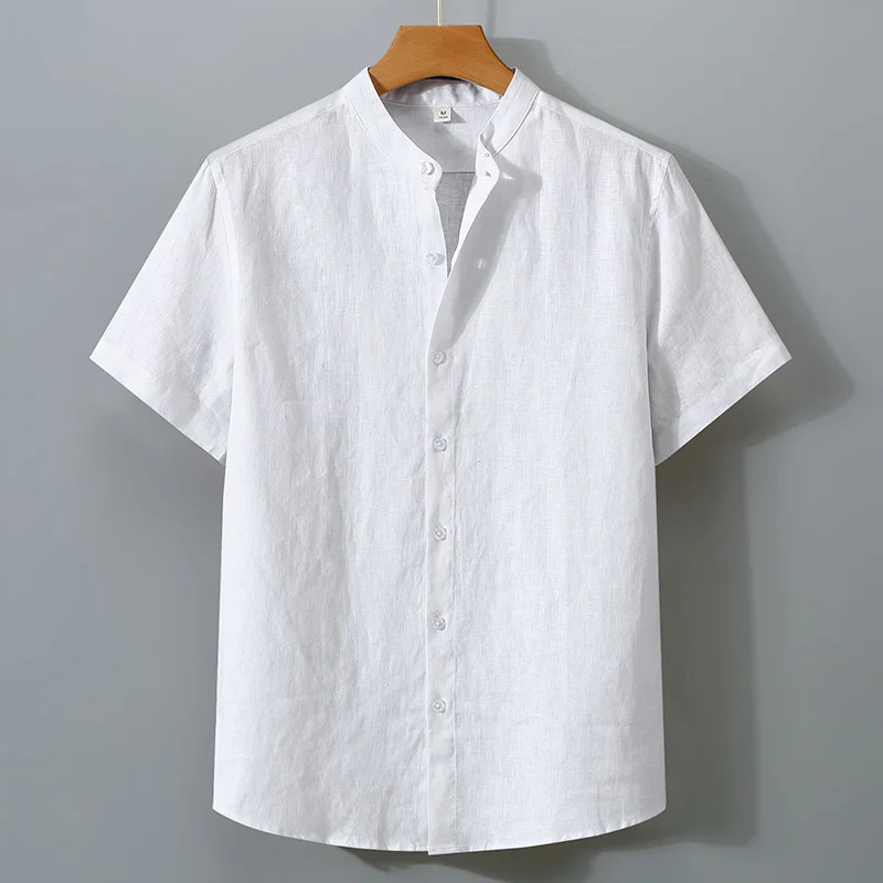 Heathered Linen-Blend Shirt