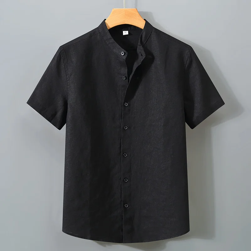 Heathered Linen-Blend Shirt