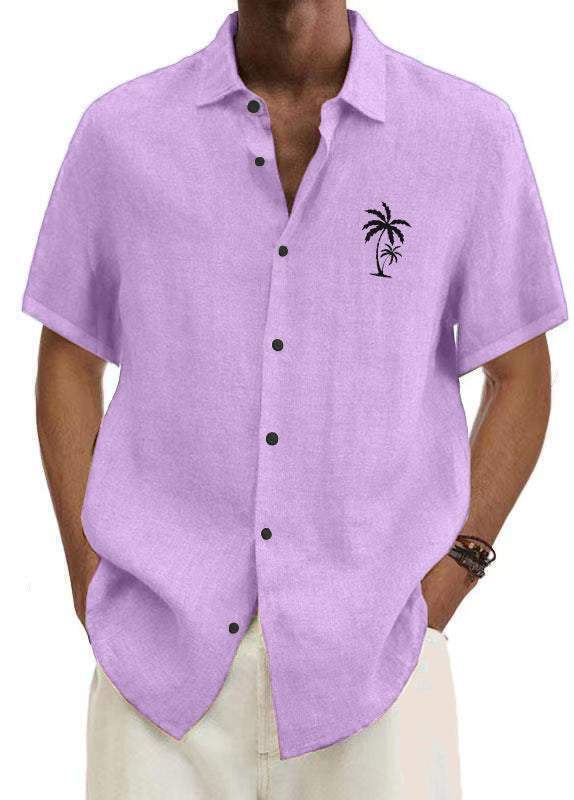9 PACK Men's Solid Color Hawaiian Coconut Casual Shirt