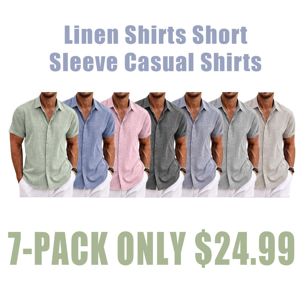 Men's Casual Linen Button Down Shirt