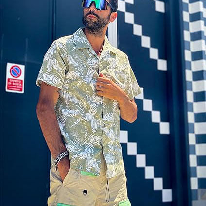 Linen Short Sleeve Floral Casual Shirts