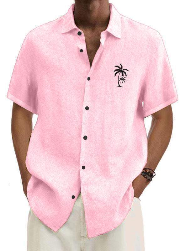 9 PACK Men's Solid Color Hawaiian Coconut Casual Shirt