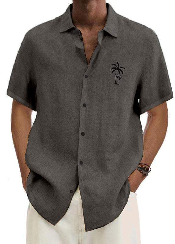 9 PACK Men's Solid Color Hawaiian Coconut Casual Shirt