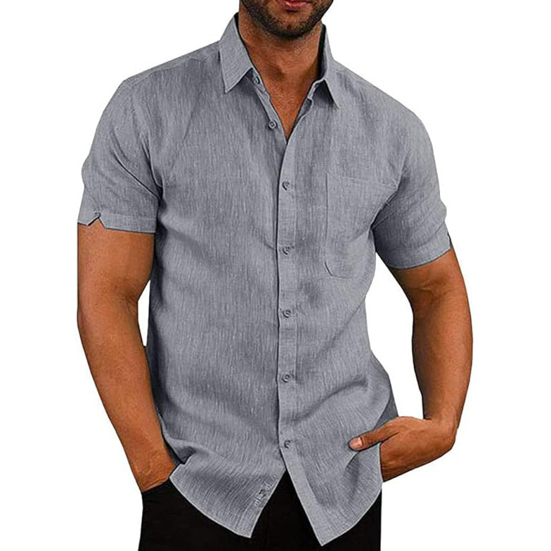 Men's Casual Summer Button Down Linen Shirts