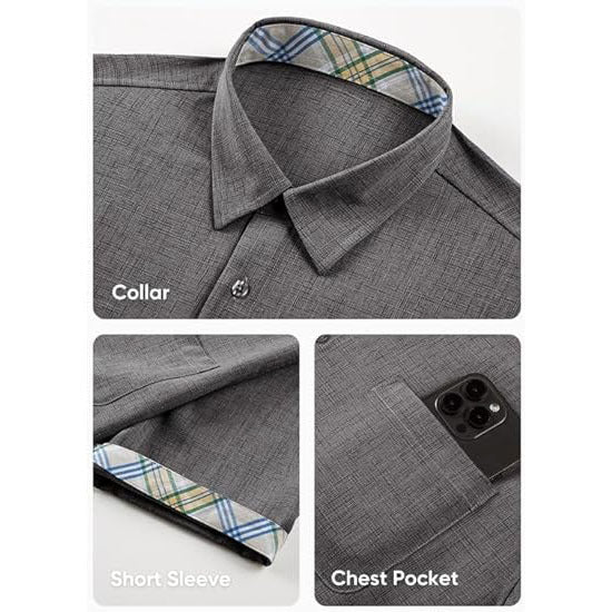 Casual Short Sleeve Men's Button Down Shirts