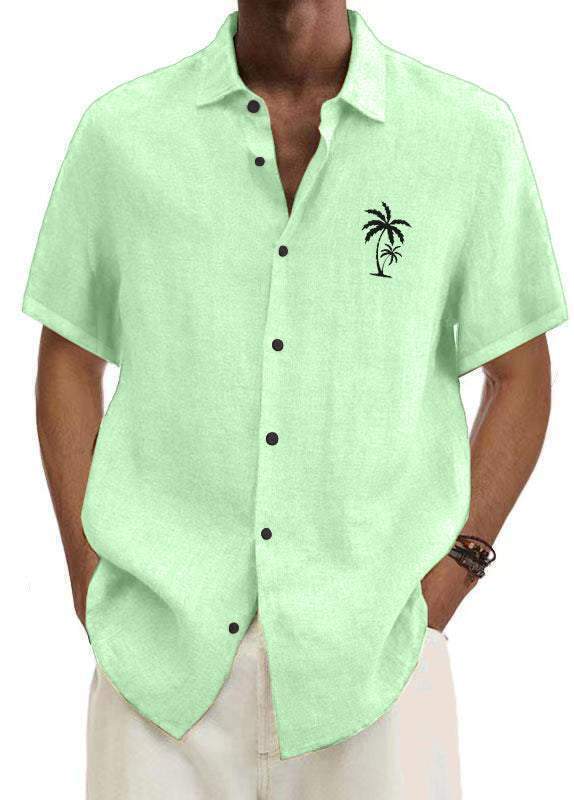9 PACK Men's Solid Color Hawaiian Coconut Casual Shirt
