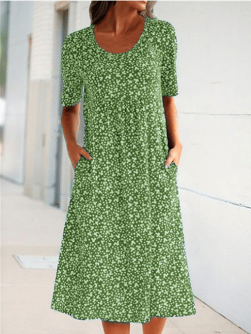 Casual Women Scoop Neck Floral Dress