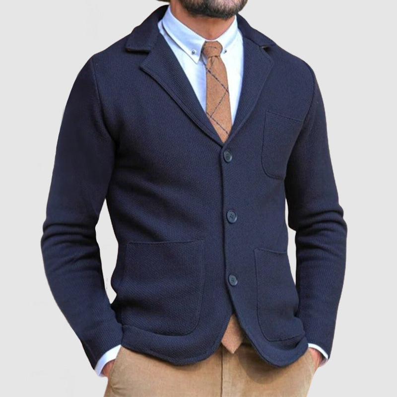 6-Pack Men's Elegant Lapel Long Sleeve Knit Jacket