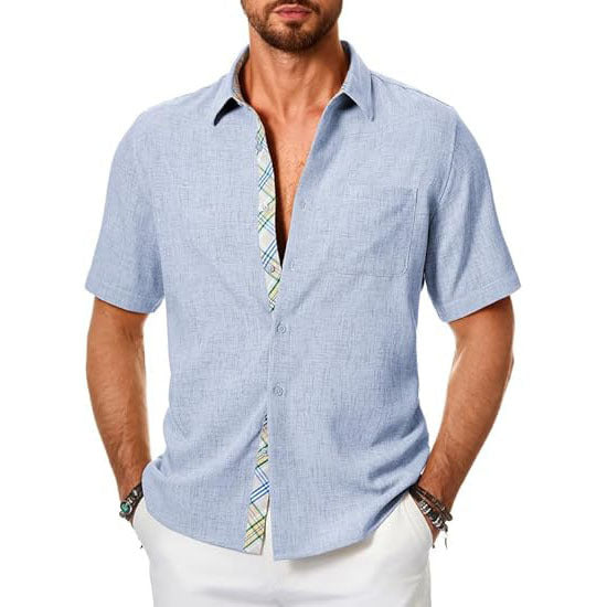 Casual Short Sleeve Men's Button Down Shirts