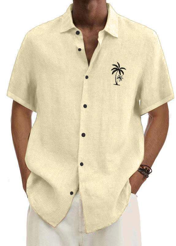 9 PACK Men's Solid Color Hawaiian Coconut Casual Shirt
