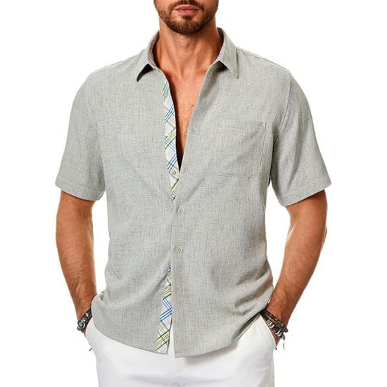 Casual Short Sleeve Men's Button Down Shirts