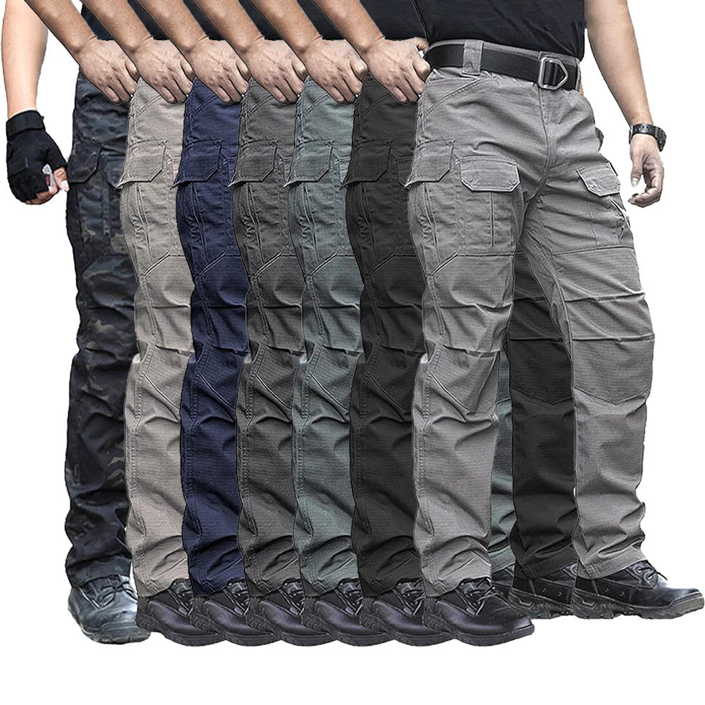 (7 Pants) Men's Outdoor Tactical Pants Rip Stop Lightweight Waterproof Military Combat