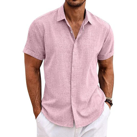 Men's Casual Linen Button Down Shirt
