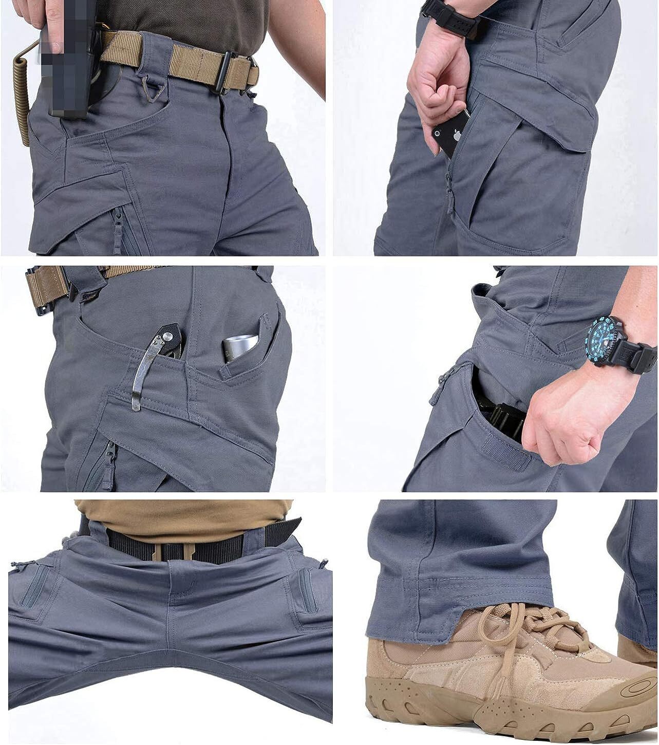 7-packs Men's Assault Tactical Pants Lightweight Cotton Outdoor Military Combat Cargo Trousers
