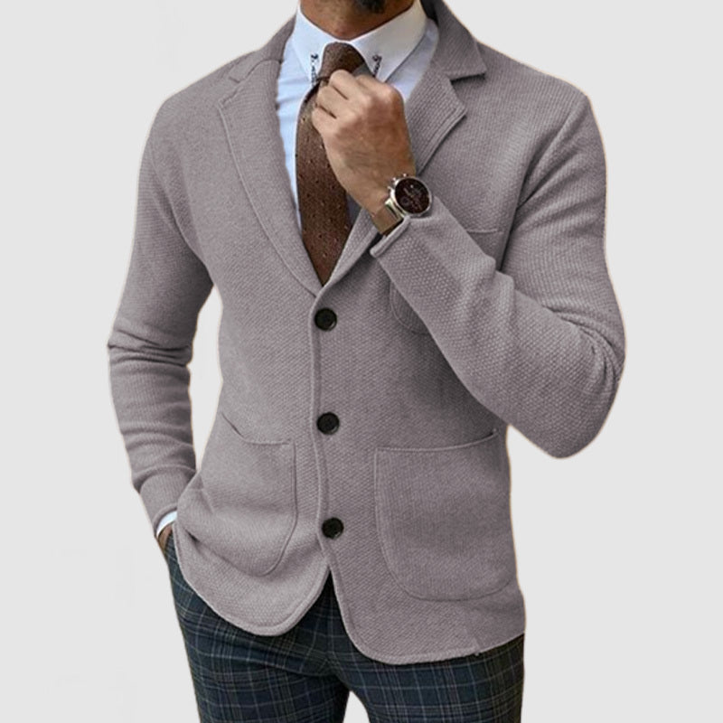 6-Pack Men's Elegant Lapel Long Sleeve Knit Jacket