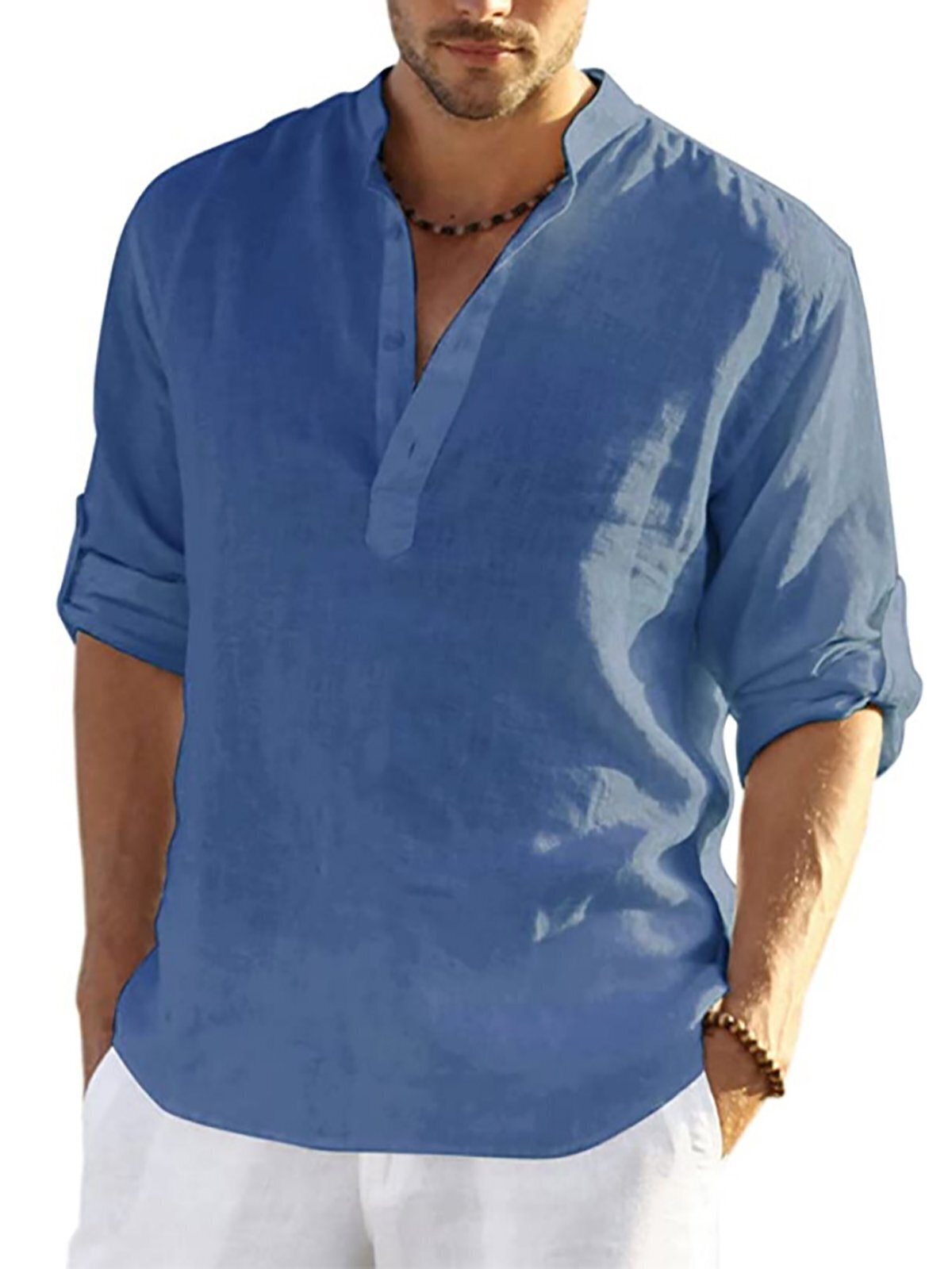 6-Pack Men's Long Sleeve Cotton Linen Shirt💖Buy two packs for free shipping💖