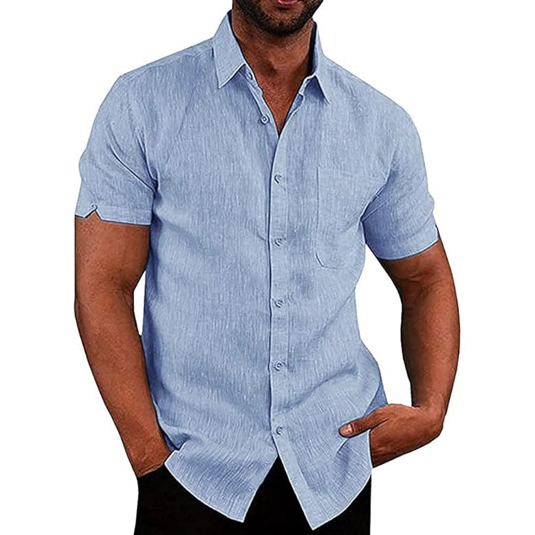 Men's Casual Summer Button Down Linen Shirts