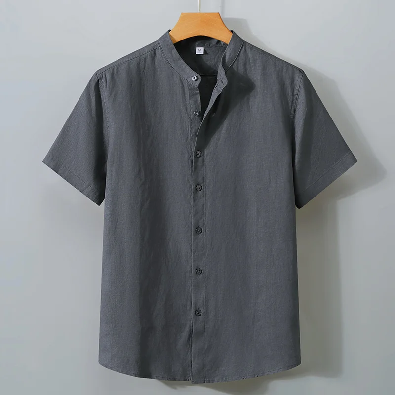Heathered Linen-Blend Shirt