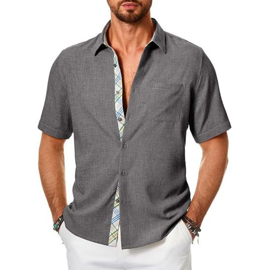 Casual Short Sleeve Men's Button Down Shirts