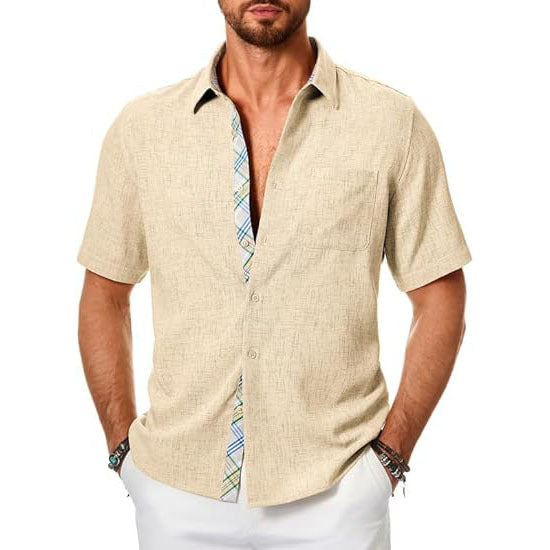 Casual Short Sleeve Men's Button Down Shirts