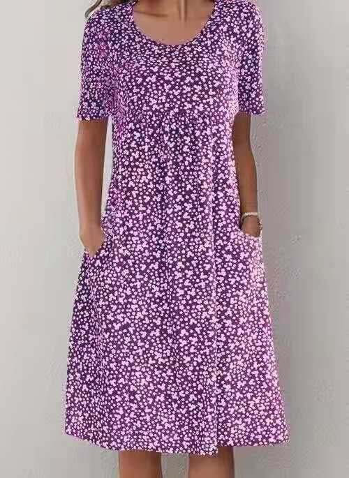 Casual Women Scoop Neck Floral Dress