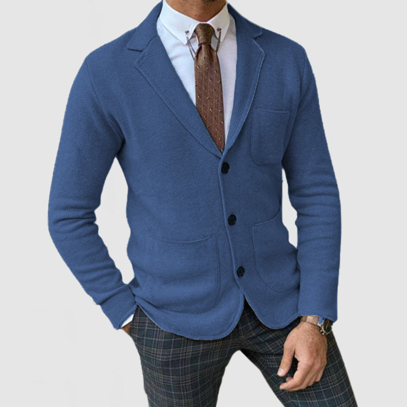 6-Pack Men's Elegant Lapel Long Sleeve Knit Jacket