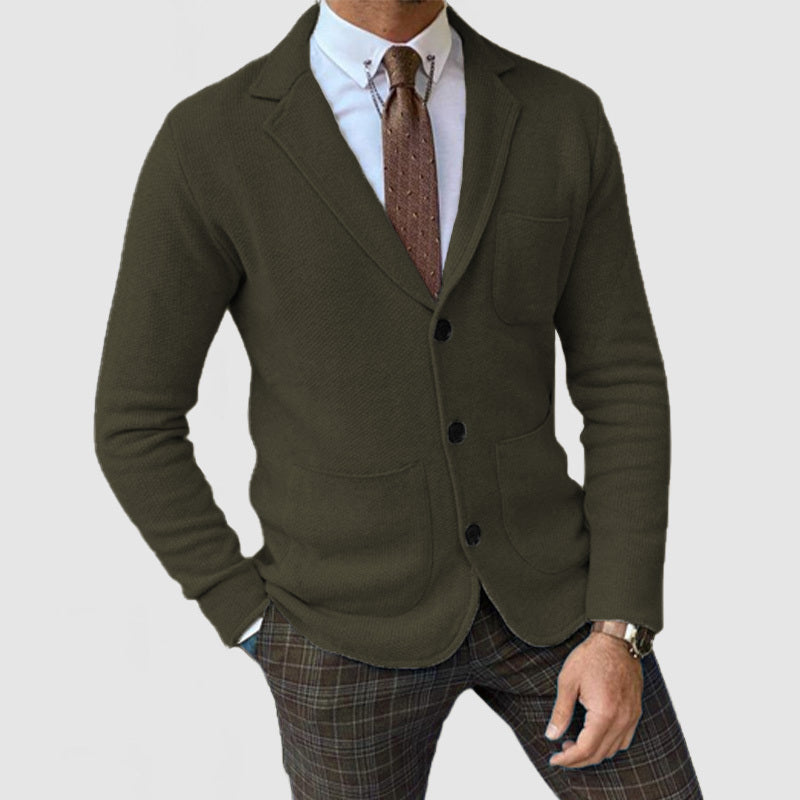 6-Pack Men's Elegant Lapel Long Sleeve Knit Jacket