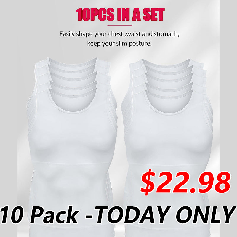 Men Compression Shirt Shapewear Slimming Body Shaper Vest Undershirt Tummy Control Tank Top
