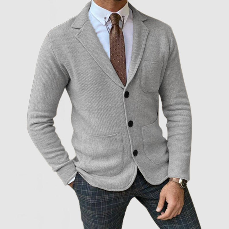6-Pack Men's Elegant Lapel Long Sleeve Knit Jacket