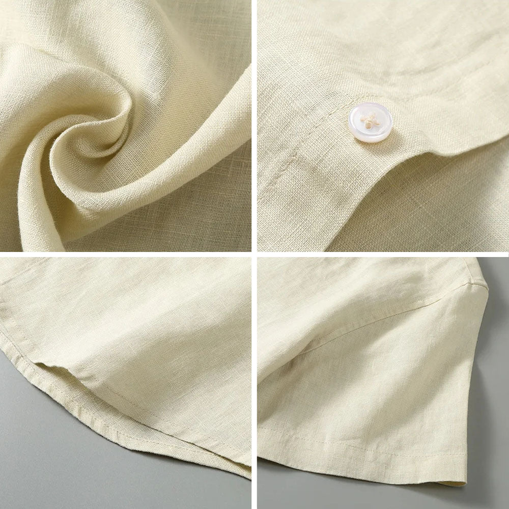 Heathered Linen-Blend Shirt