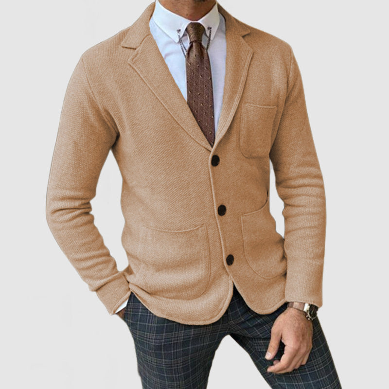 6-Pack Men's Elegant Lapel Long Sleeve Knit Jacket