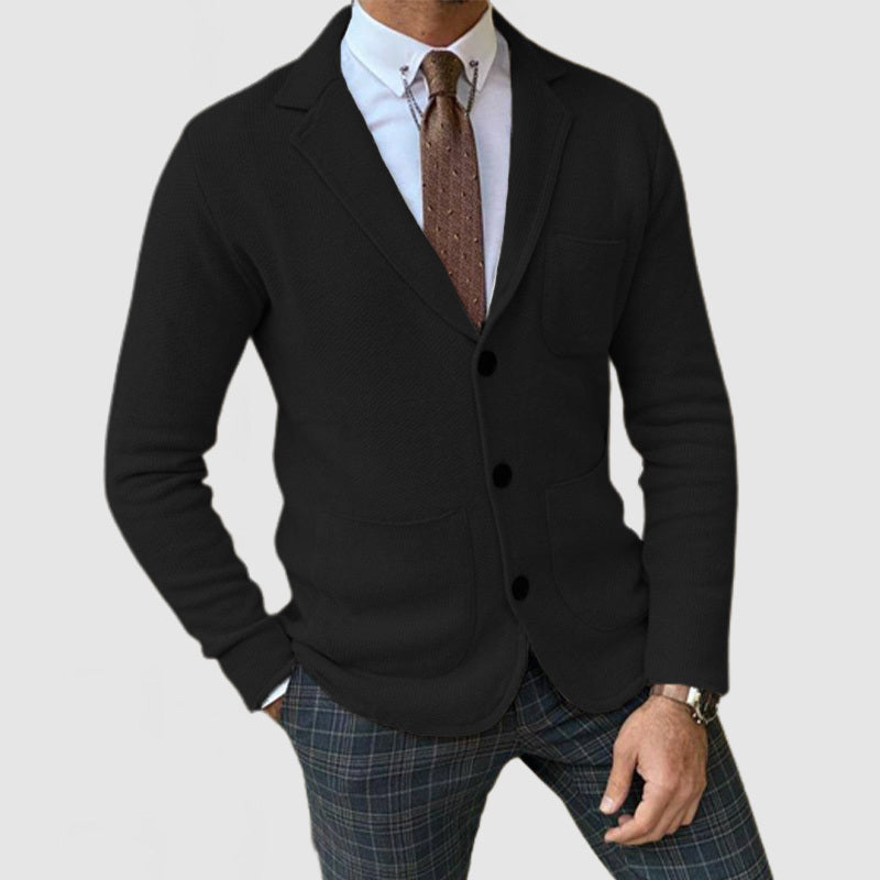 6-Pack Men's Elegant Lapel Long Sleeve Knit Jacket