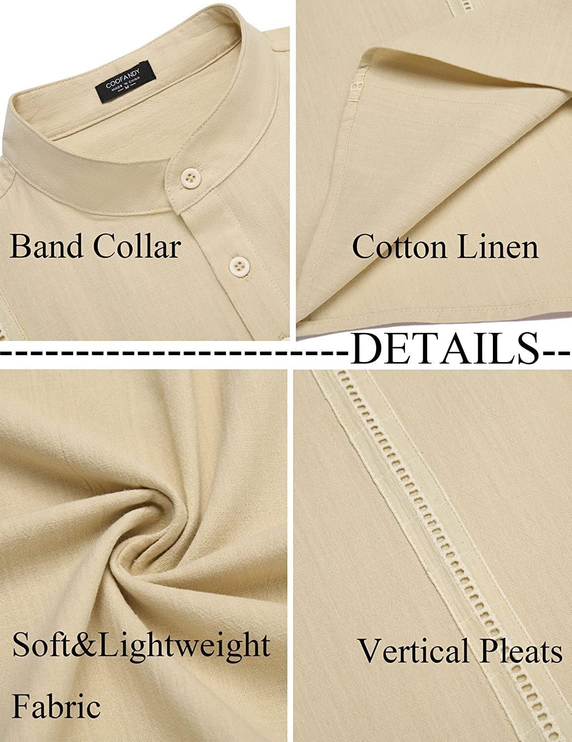 8-Pack Men's Cotton Linen Henley Shirt Short Sleeve Cuban Shirt Hippie Casual Beach Band Collar T Shirts💖Buy two packs for free shipping💖