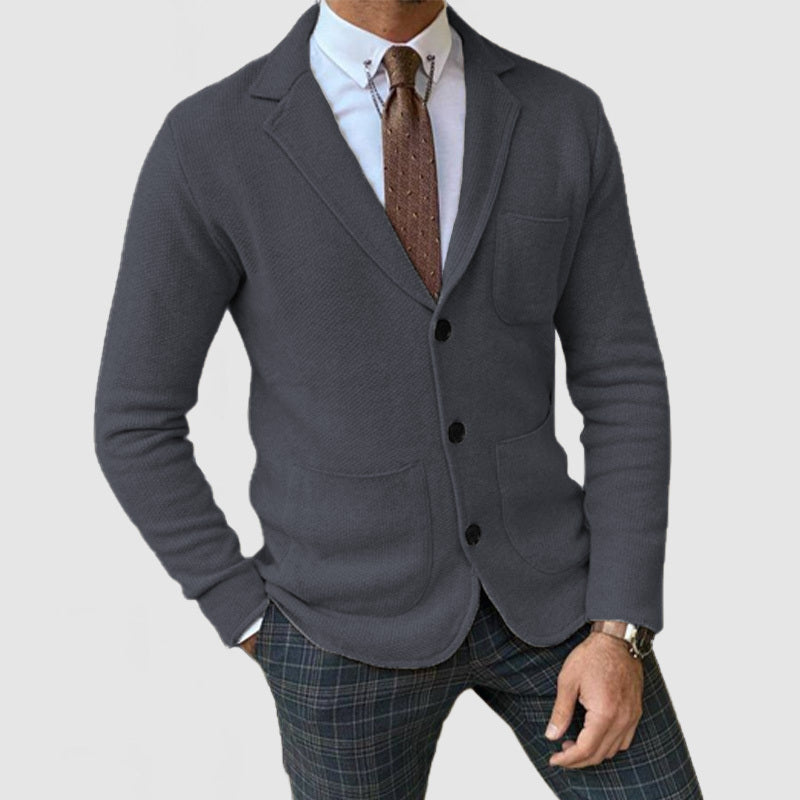 6-Pack Men's Elegant Lapel Long Sleeve Knit Jacket