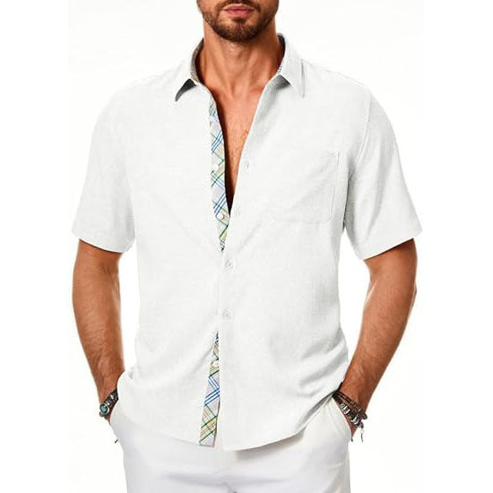Casual Short Sleeve Men's Button Down Shirts