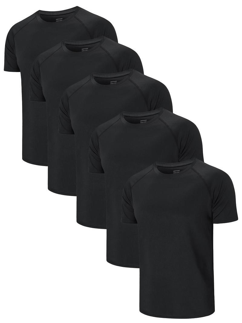 Clearance 2024 Men's Solid Color Crew Neck Quick Dry Breathable T-Shirt