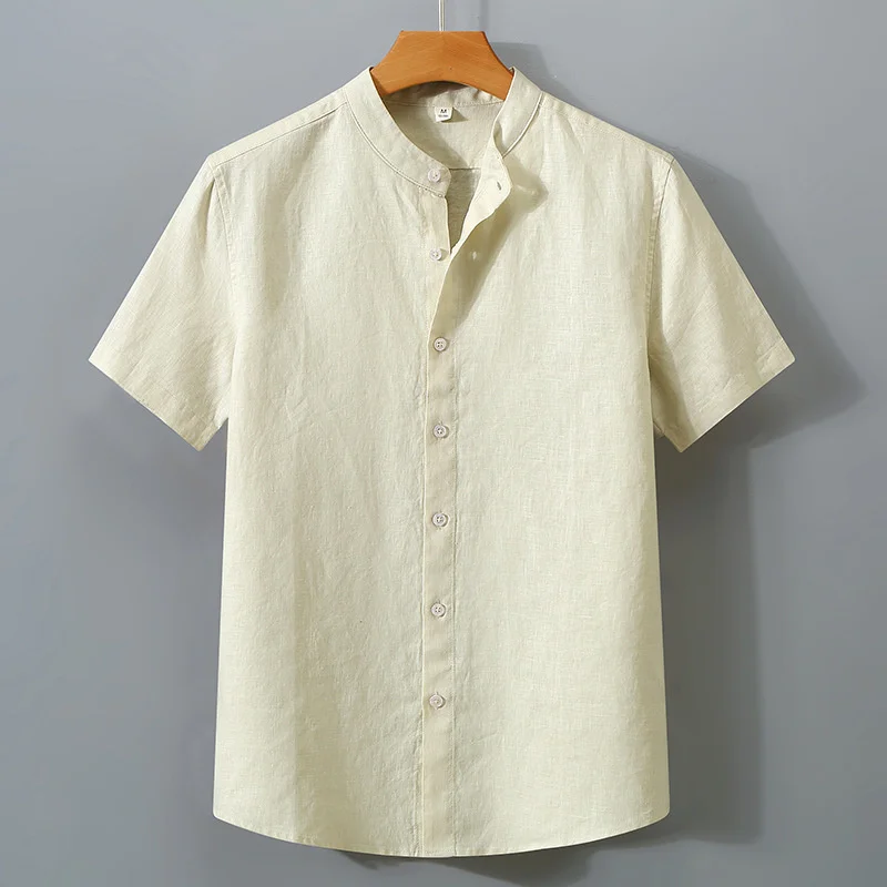 Heathered Linen-Blend Shirt