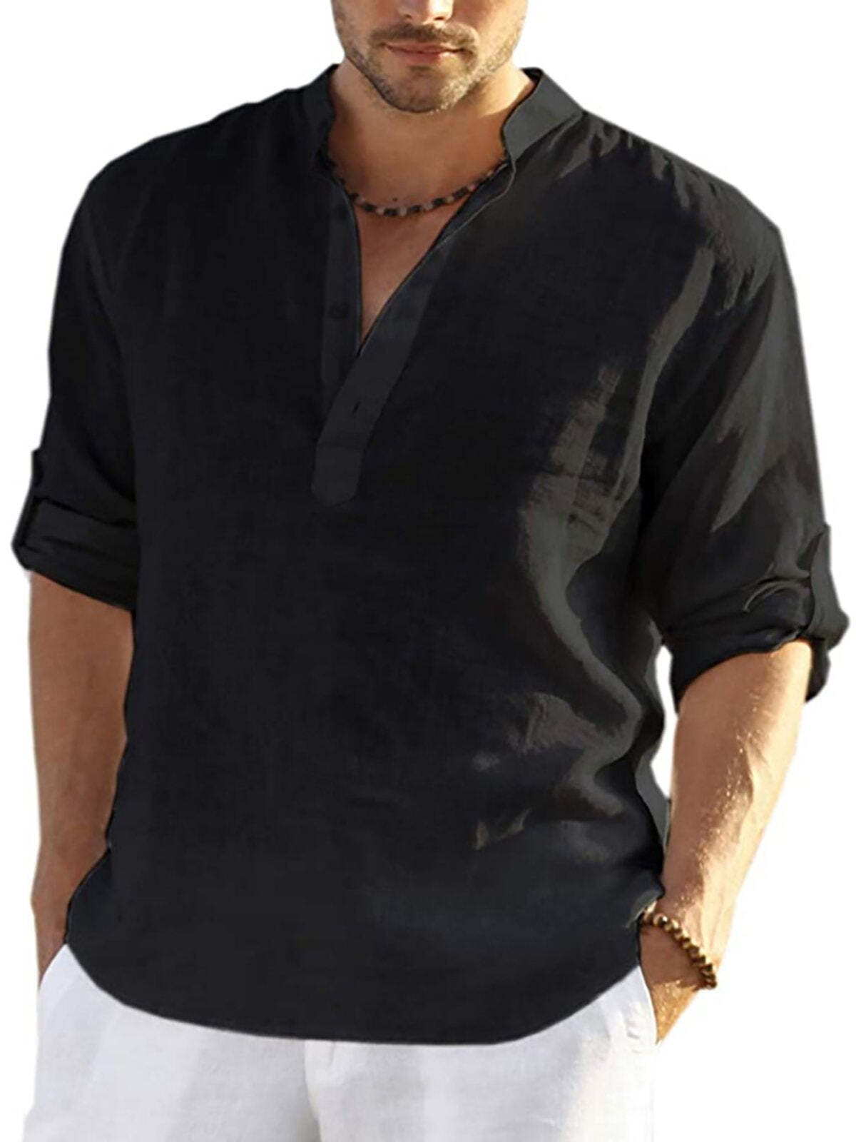 6-Pack Men's Long Sleeve Cotton Linen Shirt💖Buy two packs for free shipping💖