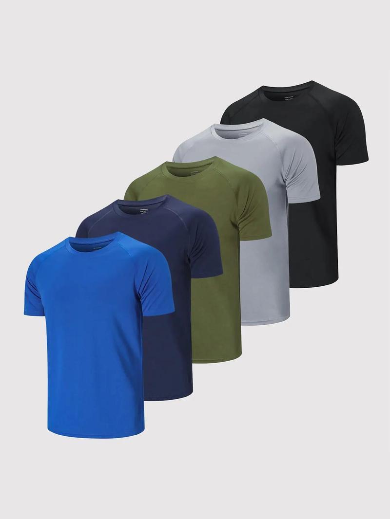Clearance 2024 Men's Solid Color Crew Neck Quick Dry Breathable T-Shirt