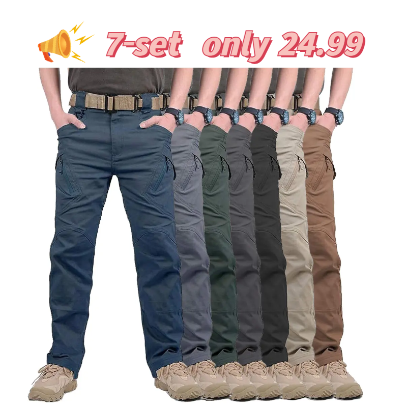 7-packs Men's Assault Tactical Pants Lightweight Cotton Outdoor Military Combat Cargo Trousers