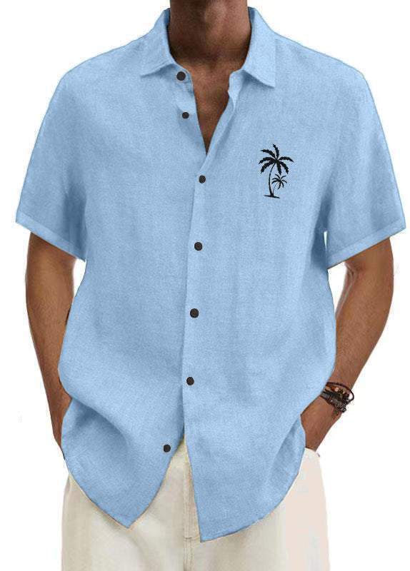 9 PACK Men's Solid Color Hawaiian Coconut Casual Shirt